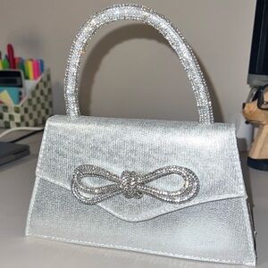 Silver Bow Mini Purse